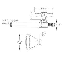VAB0034 Straight Stop Valve, Cross handle